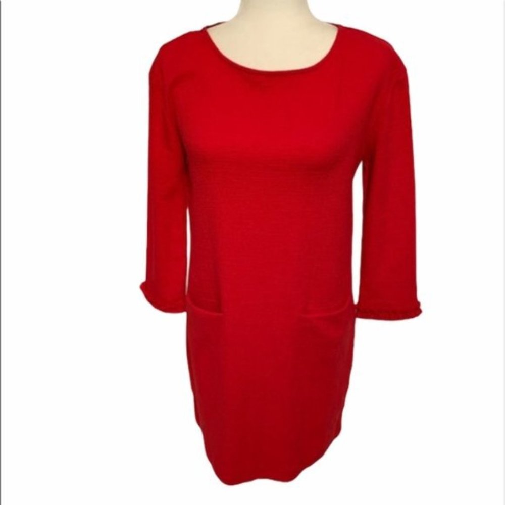 Tabitha Webb Red Shift Dress with Pockets